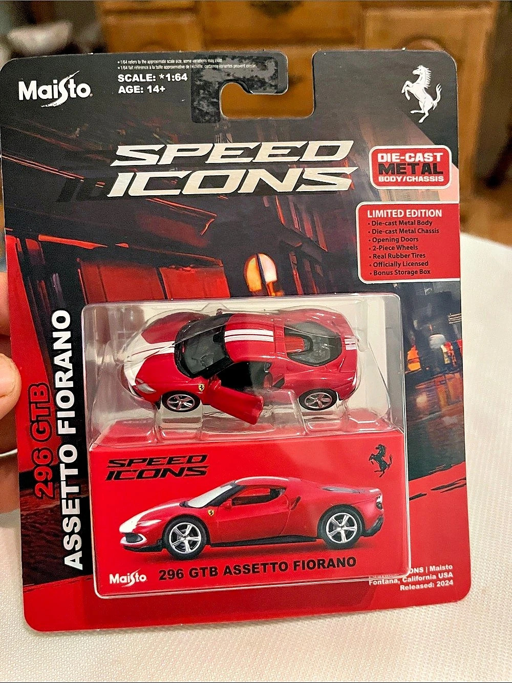 Maisto Speed Icons Ferrari 296 GTB Assetto Fiorano 1:64 Die-Cast - Brand New MOC